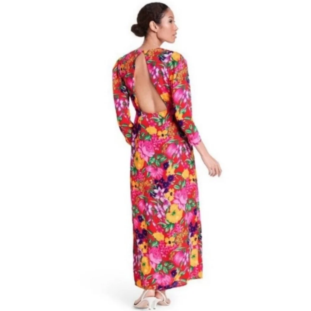 Floral Open Back Cascade Ruffle Dress - Rixo for Target Pink 6